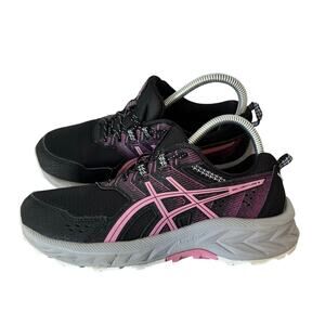 Asics Gel-Venture Running Gym Shoes Women’s Size 7 Black Sneakers Trainers